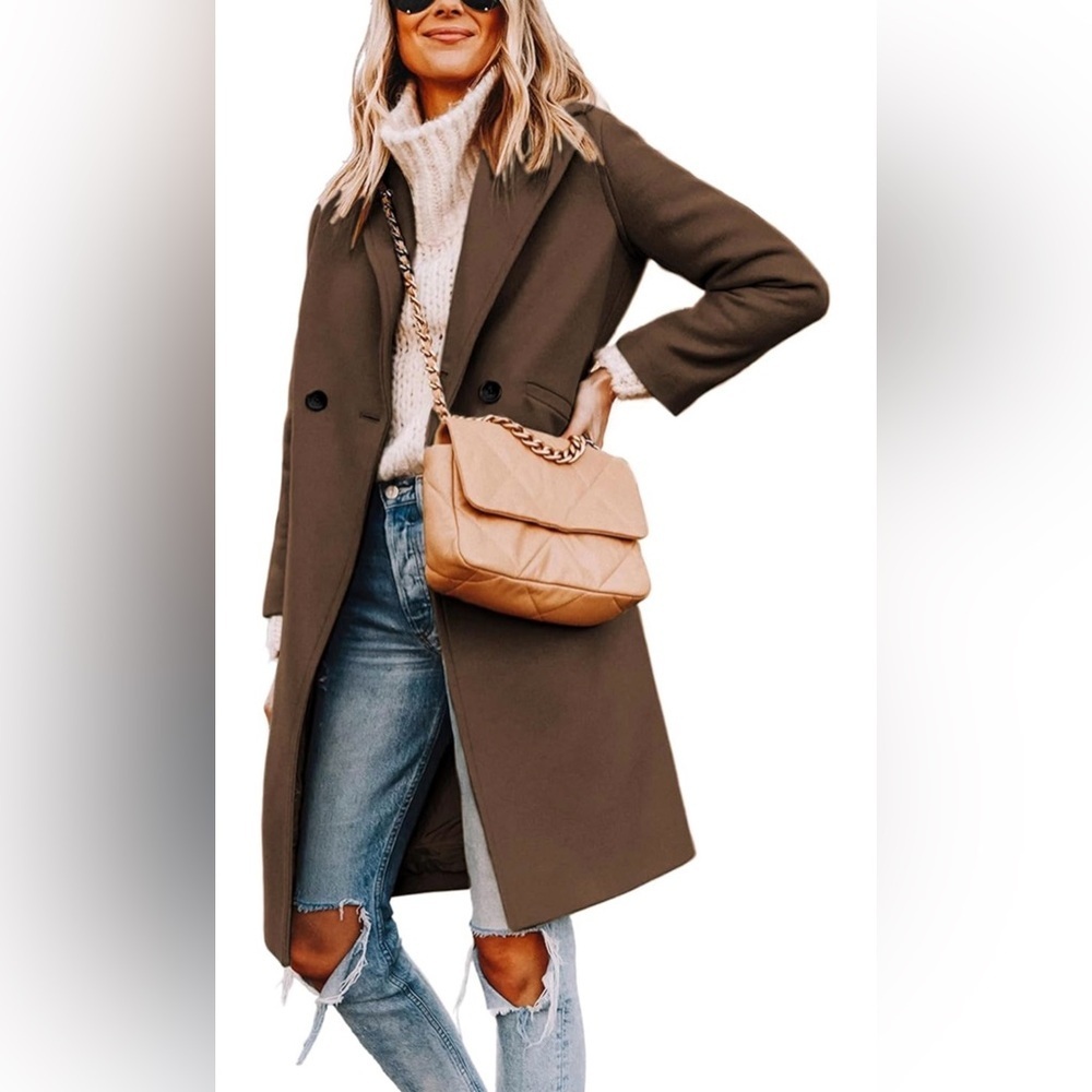 🆕Casual Notch Lapel Single-Breasted Peacoat Wool
Coat - Picture 1 of 2